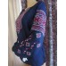 Embroidered  blouse "Fantastic Flowers Red on Blue"