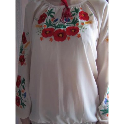 Embroidered  blouse "Poppy Luxury"