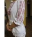 Embroidered  blouse "Oriental Curves Red on White"