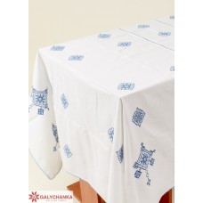 Embroidered Tablecloth "Hospitable Ukraine" blue