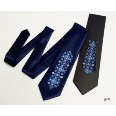 Embroidered tie for a boy "Blue Long"