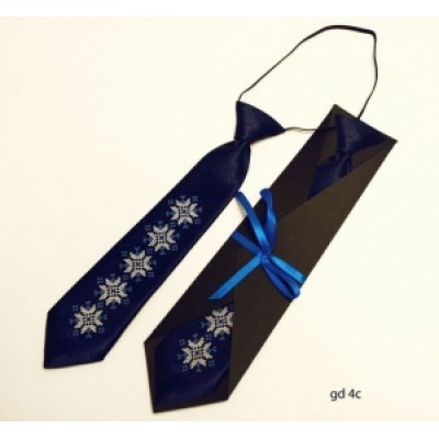 Embroidered tie for a boy "Blue"