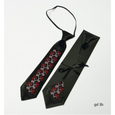 Embroidered tie for a boy "Black"