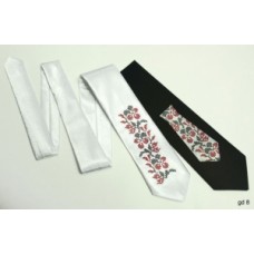 Embroidered tie for a boy "White Long"