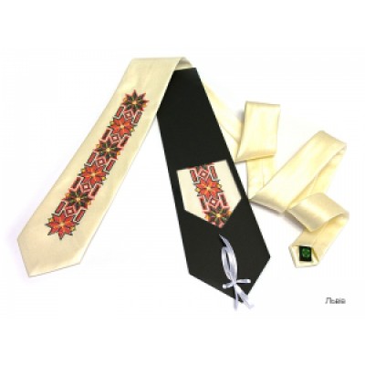 Embroidered tie for men "Lviv"