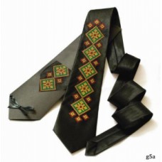 Embroidered tie for men "Stylish Black"