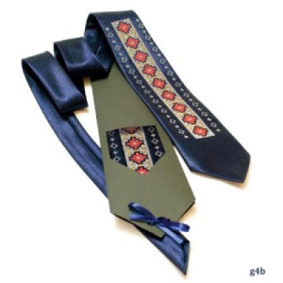 Embroidered tie for men "Stylish Blue"
