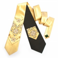 Embroidered tie for men "Stylish Beige"