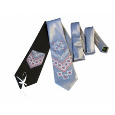 Embroidered tie for men "Embroidered Blue"