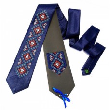 Embroidered tie for men "Bright Blue"