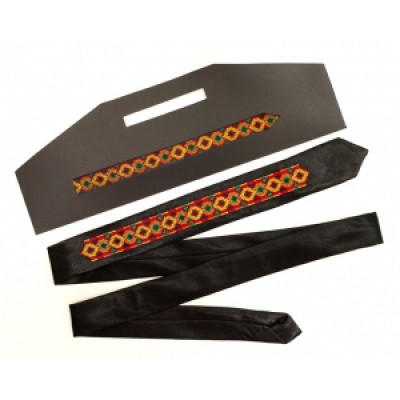 Embroidered tie unisex "Orange&Black"