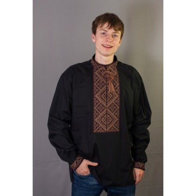 Embroidered shirt "Bronze on Black"