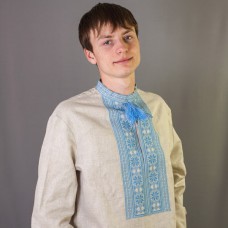 Embroidered shirt "Blue Ornament"