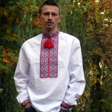 Embroidered shirt "Red on White"