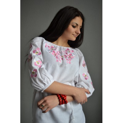 Embroidered  blouse "Delicate Orchids"