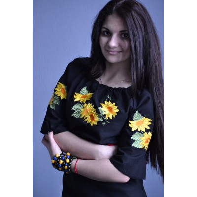 Embroidered  blouse "Sunflower in Sunset 2"