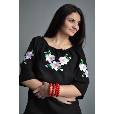 Embroidered  blouse "Lily in Sunset"
