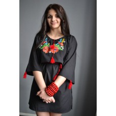 Embroidered  blouse "Poppies in Night"