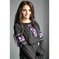 Embroidered  blouse "Fantastic Roses Purple"