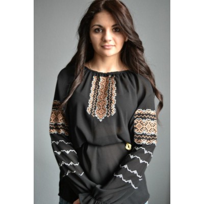 Embroidered  blouse "Lace Bronze"