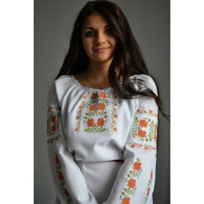 Embroidered  blouse "Country Side Orange"