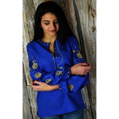Embroidered blouse "Midnight Dew"